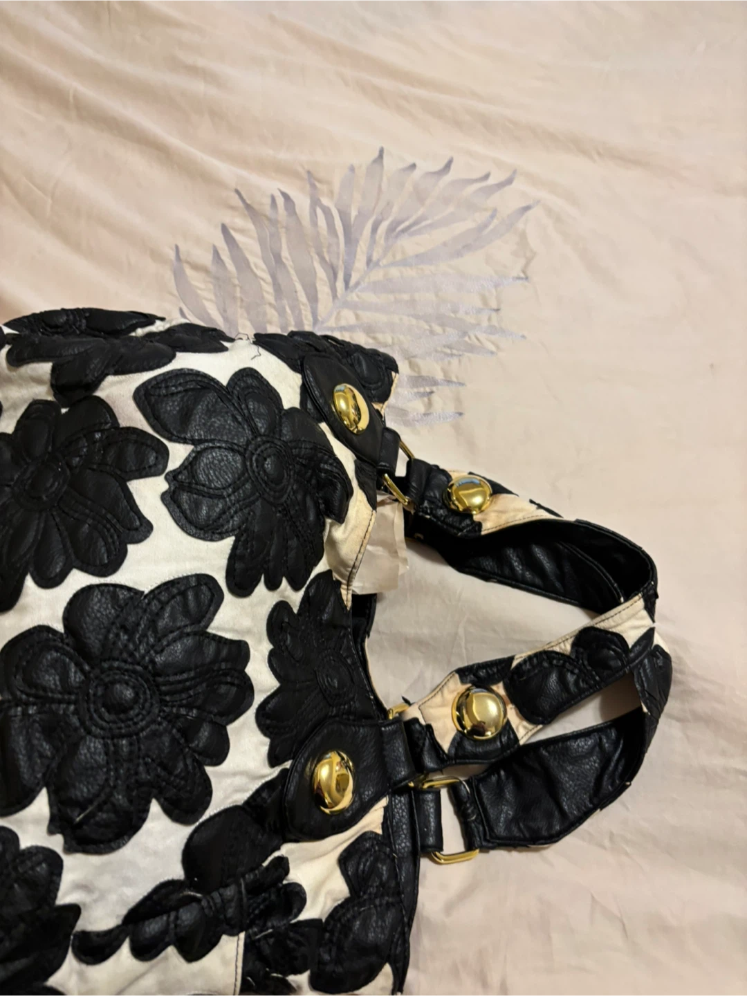 Black and White Floral Tote Bag - photo 5