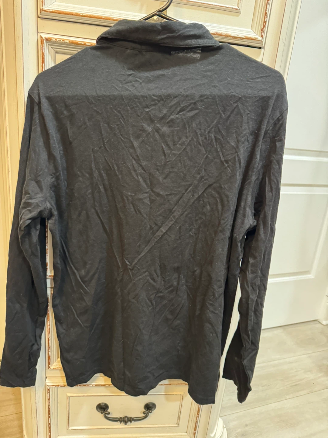 Leno Romano Black Long Sleeve Polo Shirt Size S - photo 5