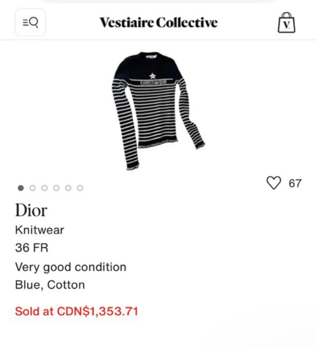 Christian Dior Striped Knitwear Sweater - photo 3