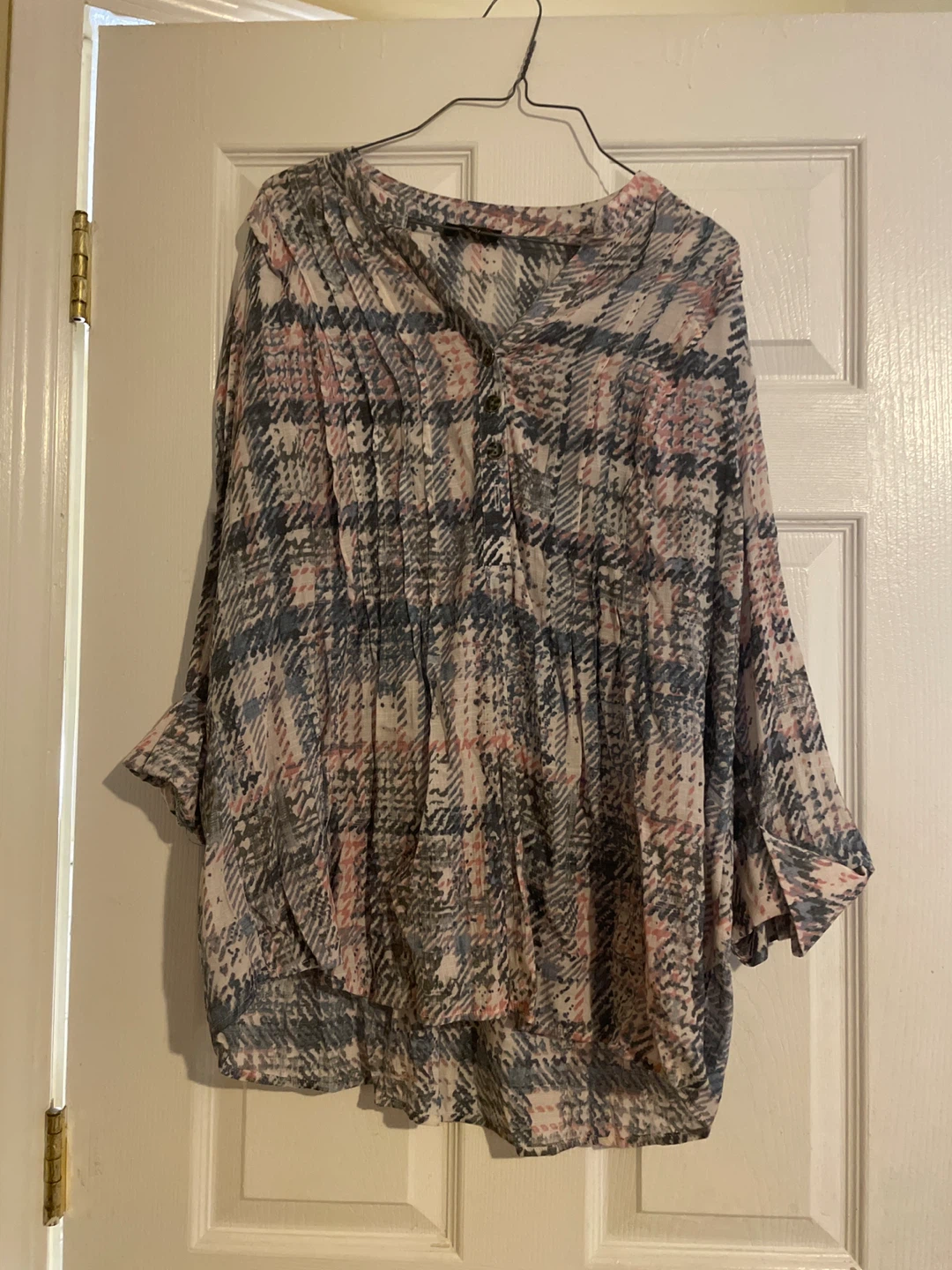 Cocomo Woman 2X Printed Button-Up Blouse