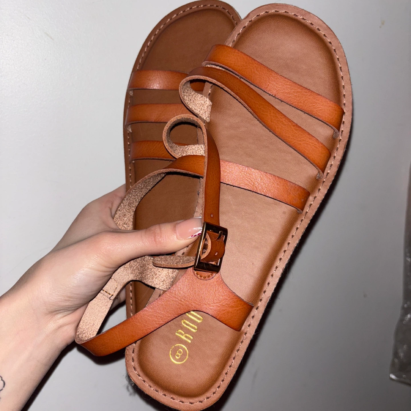 Rouge Women's Brown & Black Strappy Sandals Size 8 - photo 2