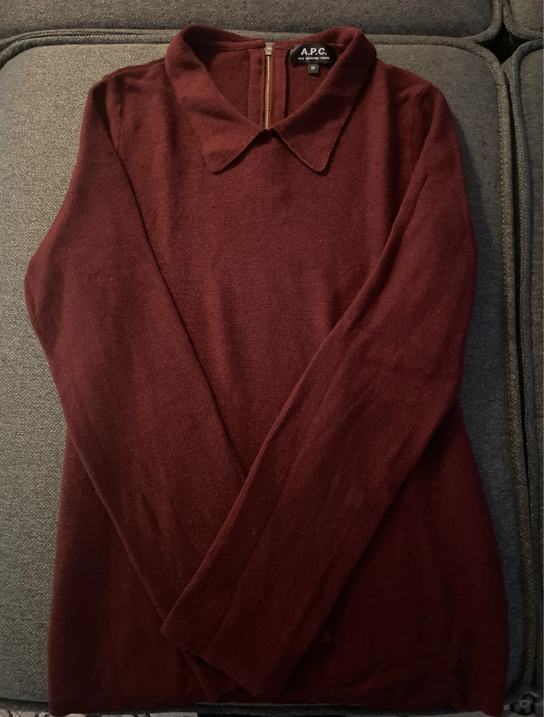 A.P.C. Knit Sweater - Burgundy - Size M