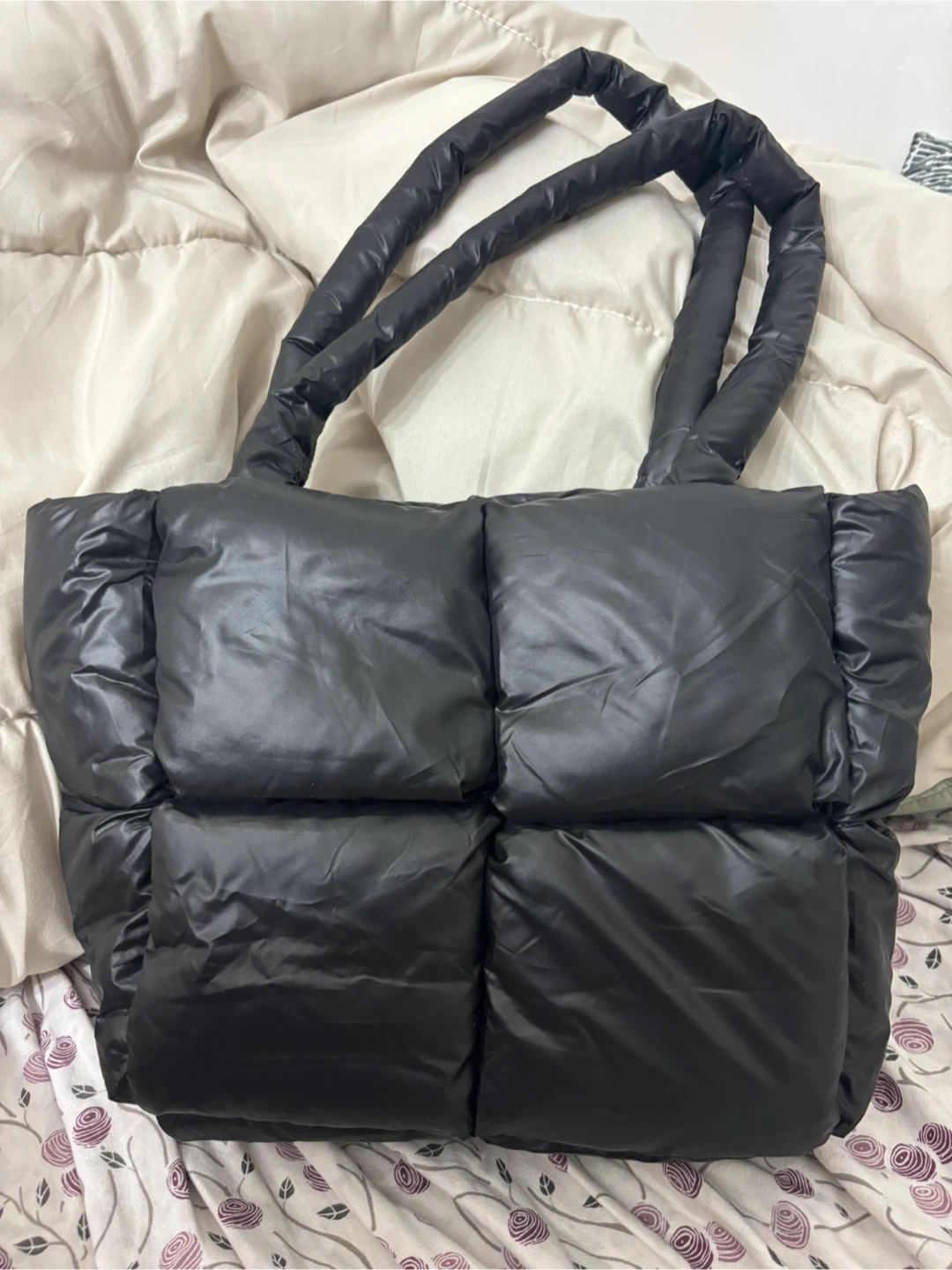 Puffy tote - black