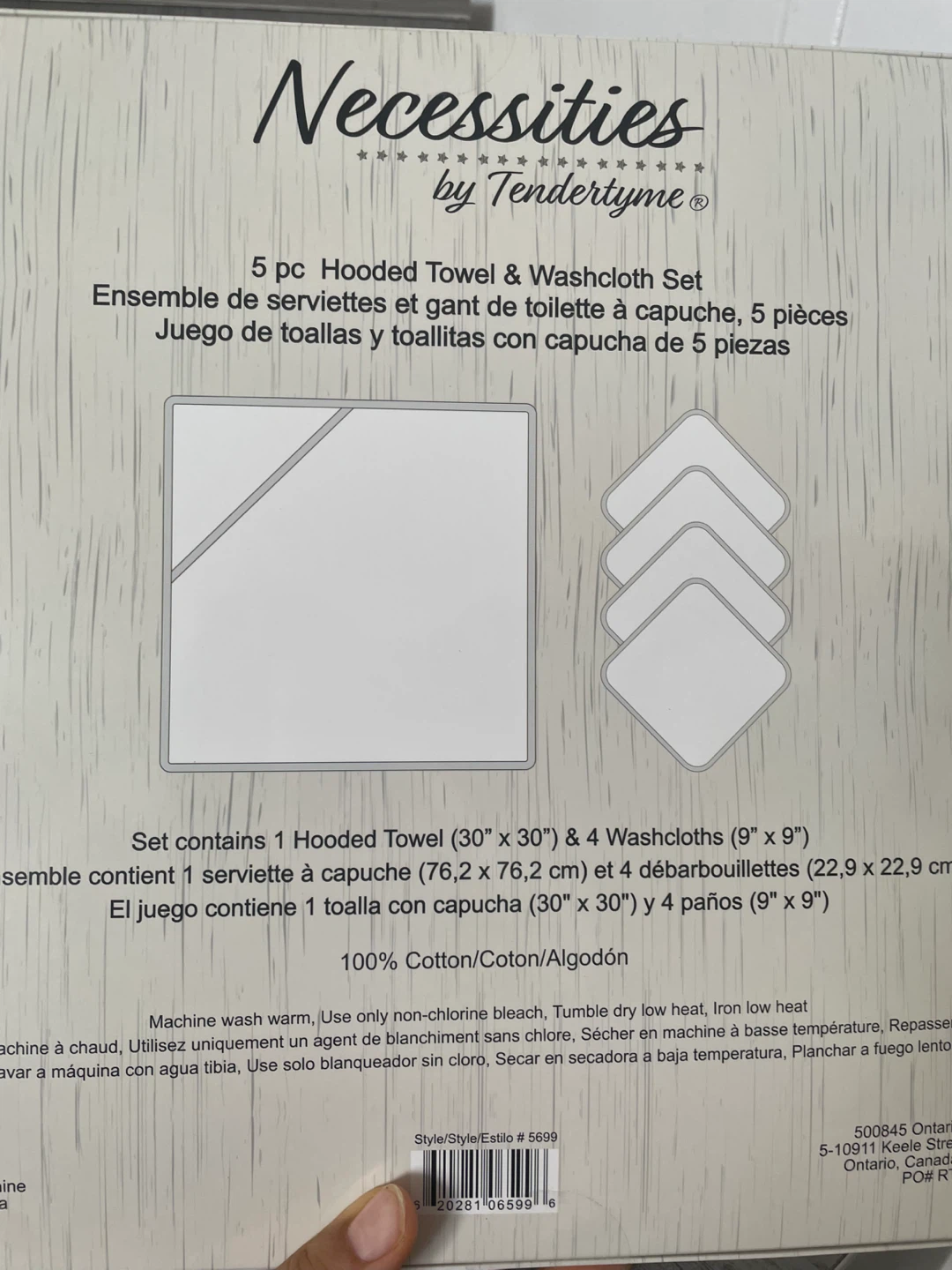 5 pc Hooded Towel & Washcloth Set by Tenderlyme - photo 3