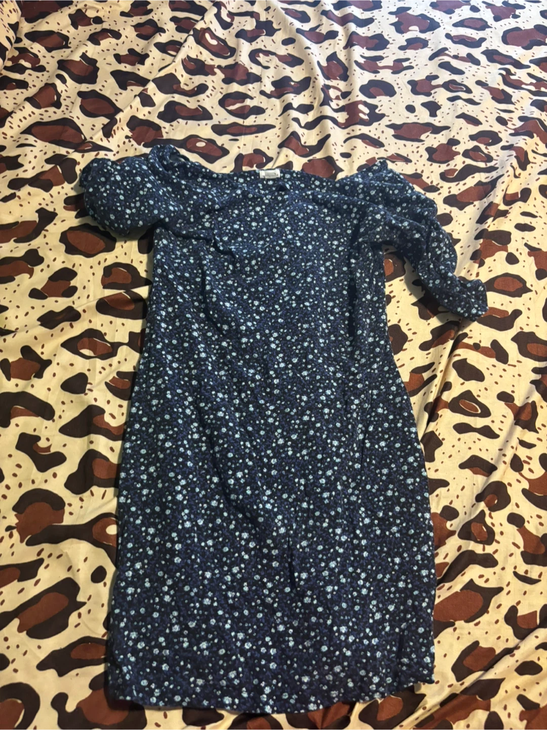 Garage Women's Blue Floral Dress Size L/G