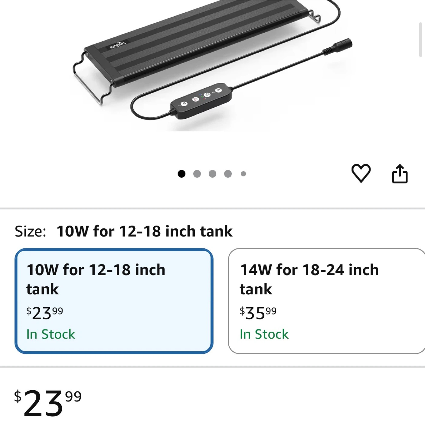 SEAOURA LED Aquarium Light 10W for 12-18 Inch Tank - photo 5