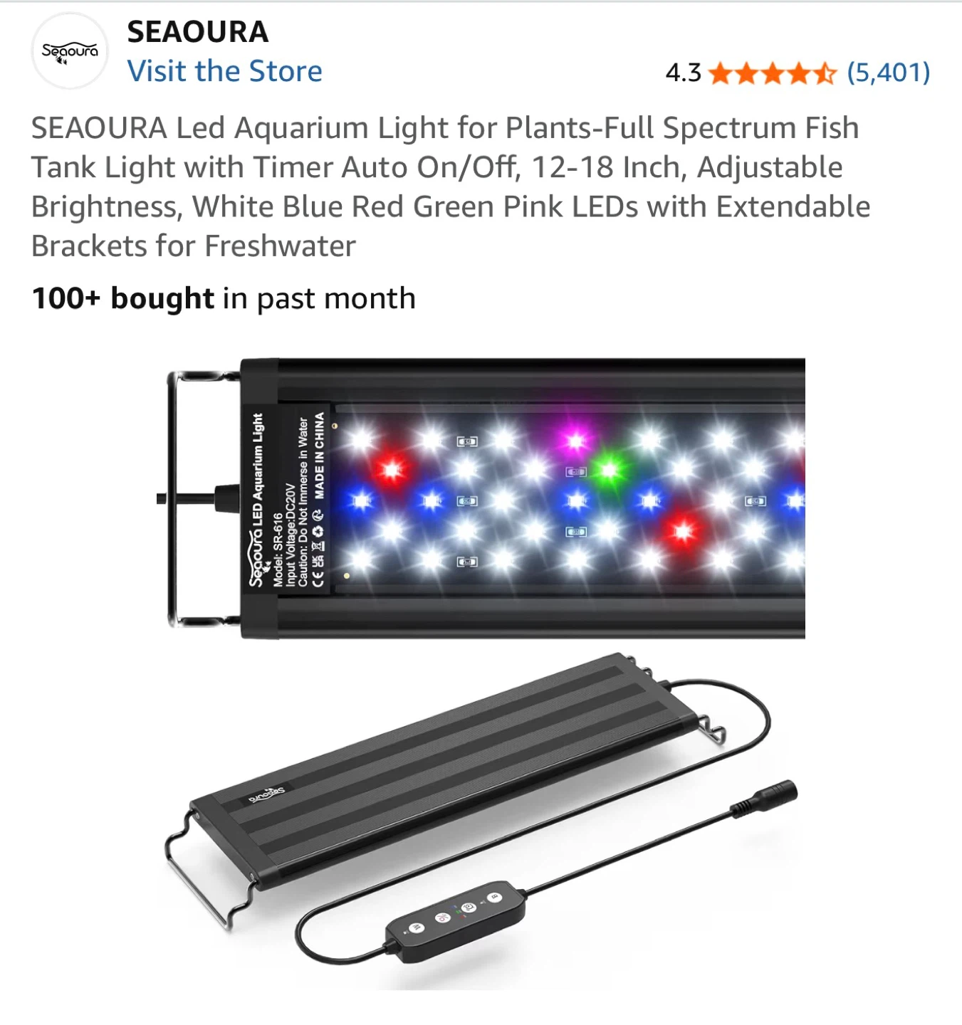 SEAOURA LED Aquarium Light 10W for 12-18 Inch Tank - photo 4