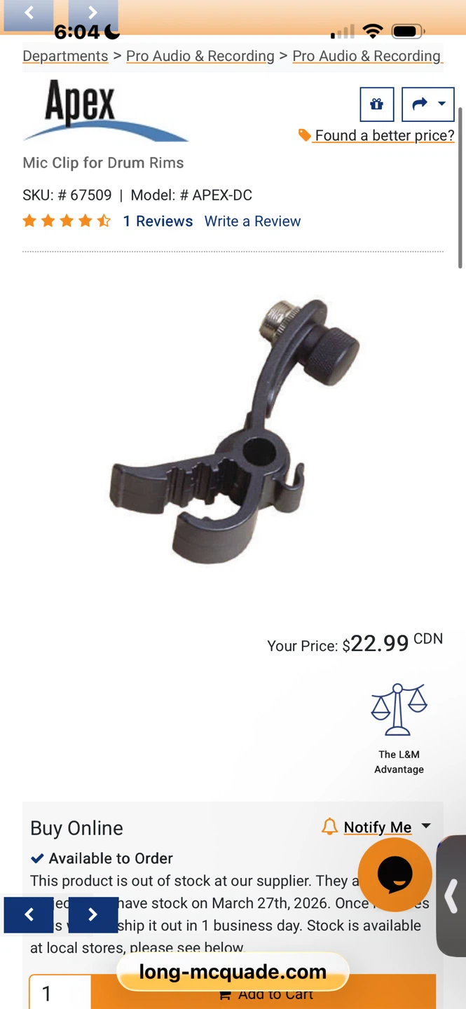 Apex Apex-DC Drum Microphone Isolation Mount Clips (2 Pack) - photo 2