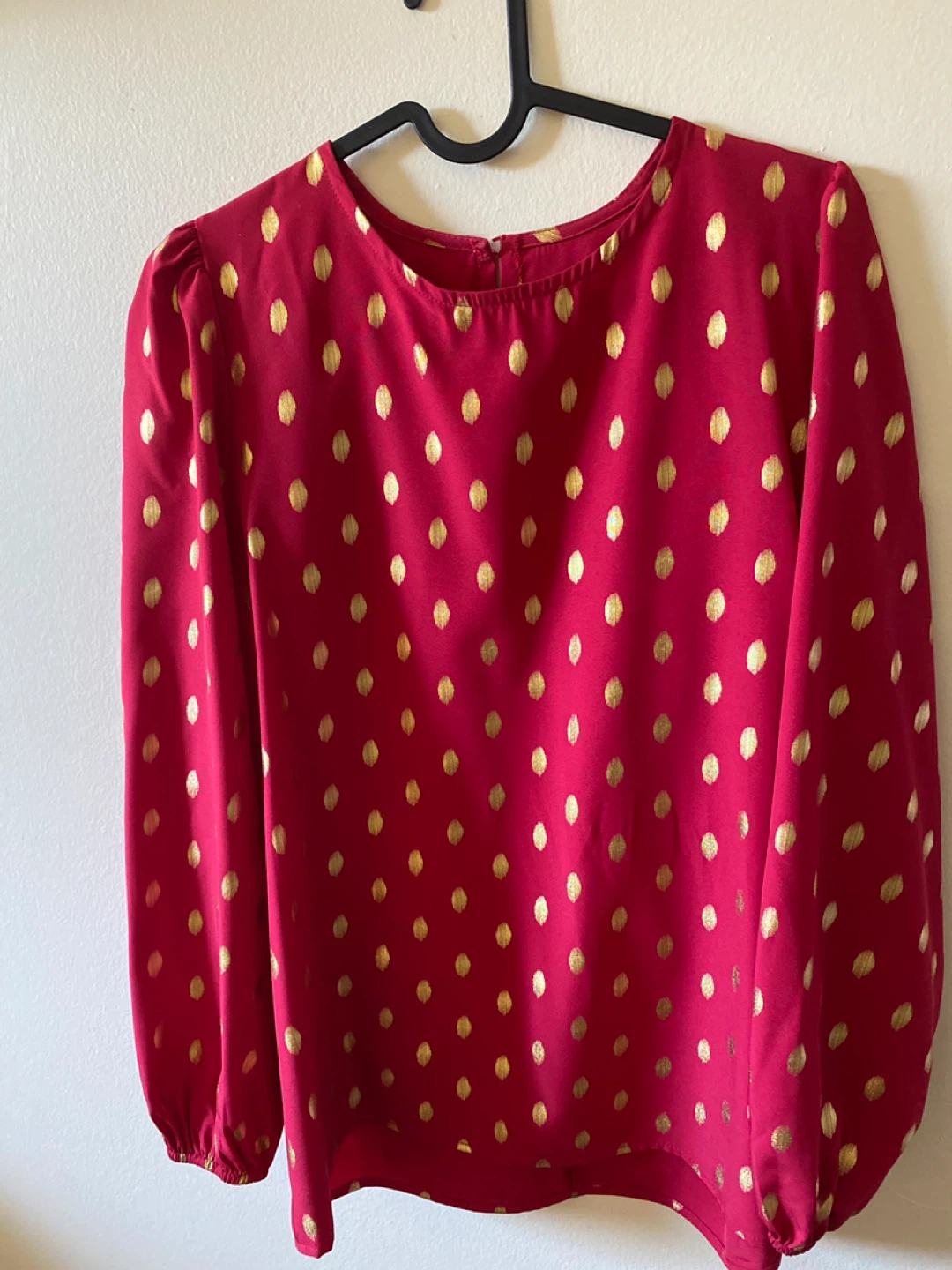 Red & Gold Polka Dot Blouse