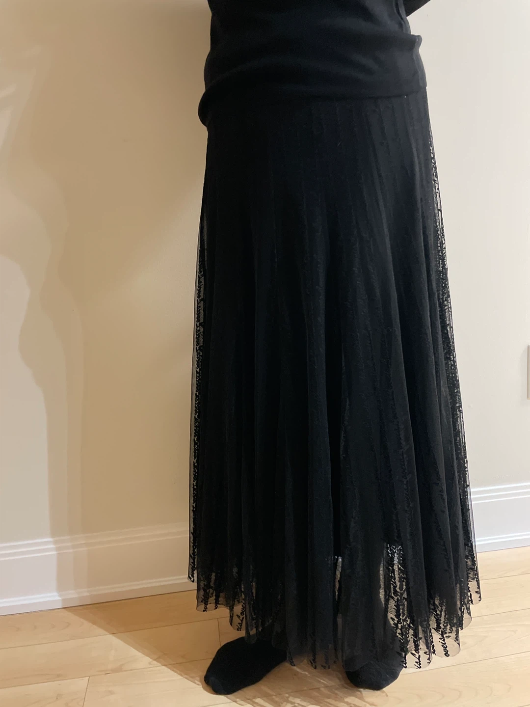 Japanese brand Black Lace Maxi Skirt