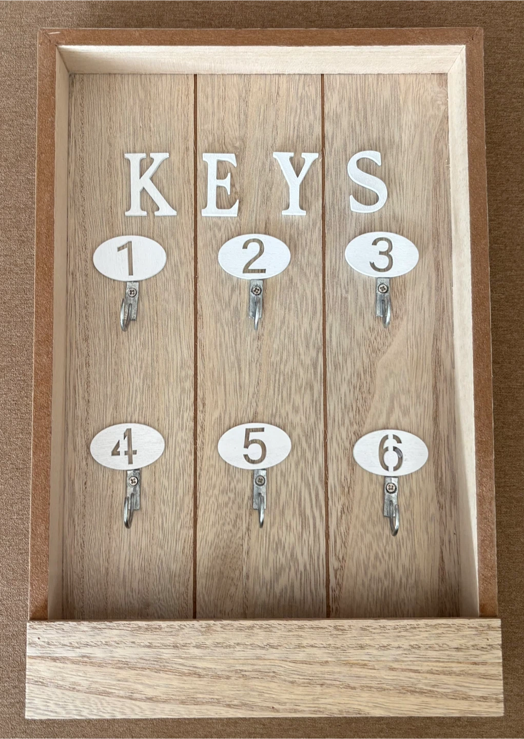 Wooden Key Holder with 6 Hooks