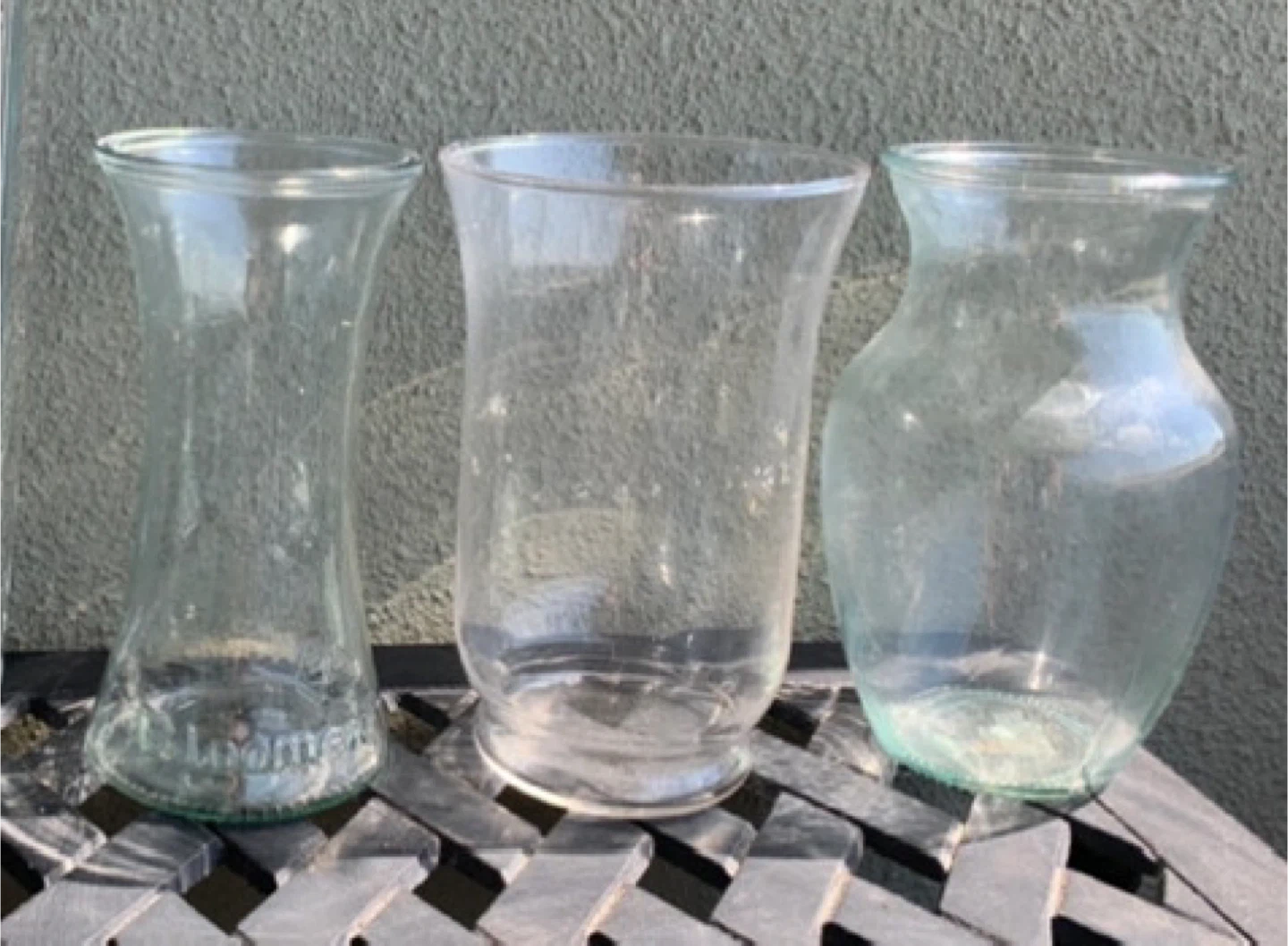 Glass vases - 8” tall