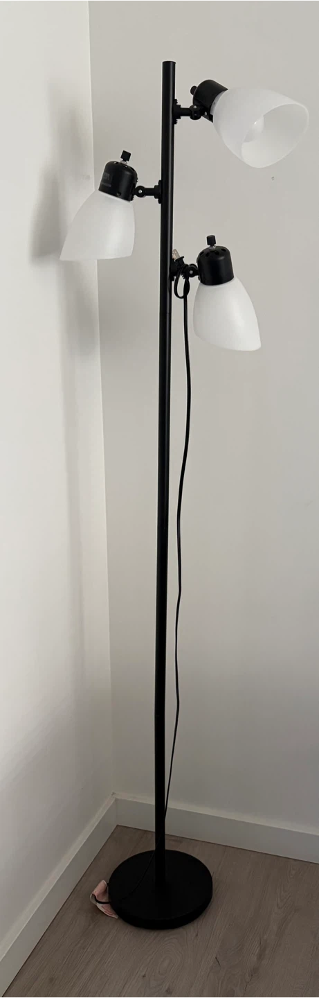 Black Floor Lamp with 3 Adjustable Heads