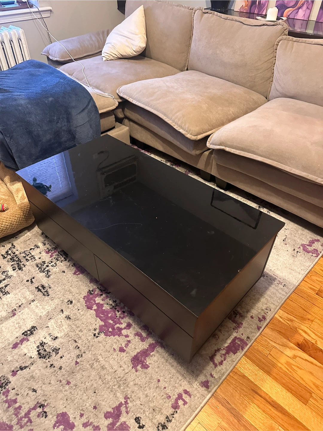 Black Lift-Top Coffee Table with Storage - photo 3