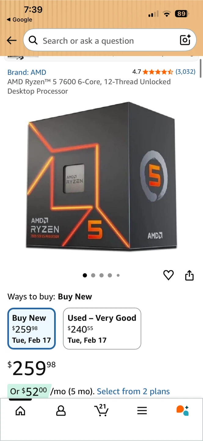 New AMD Ryzen 5 7600 6-Core Processor - photo 3