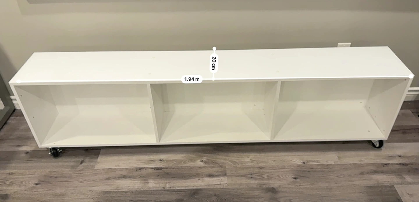 White 3-Cube Storage Shelf with Wheels - photo 2