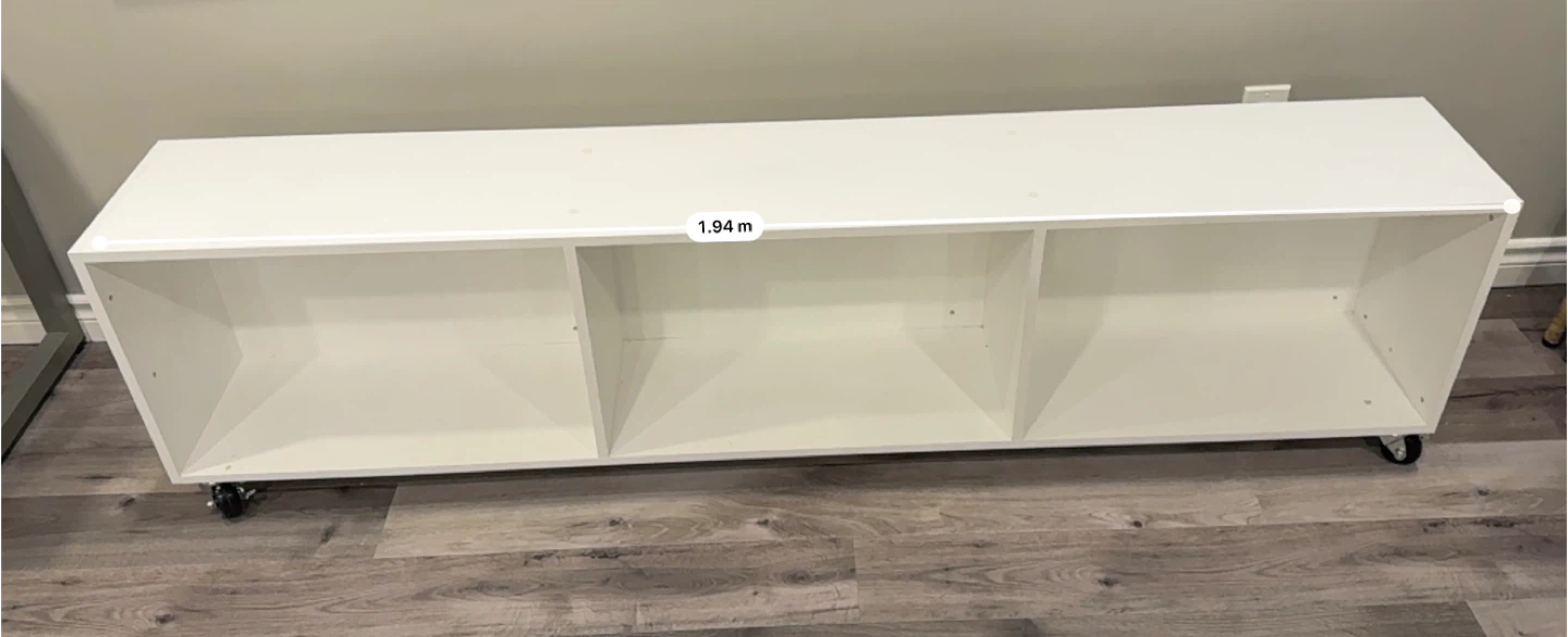 White 3-Cube Storage Shelf with Wheels