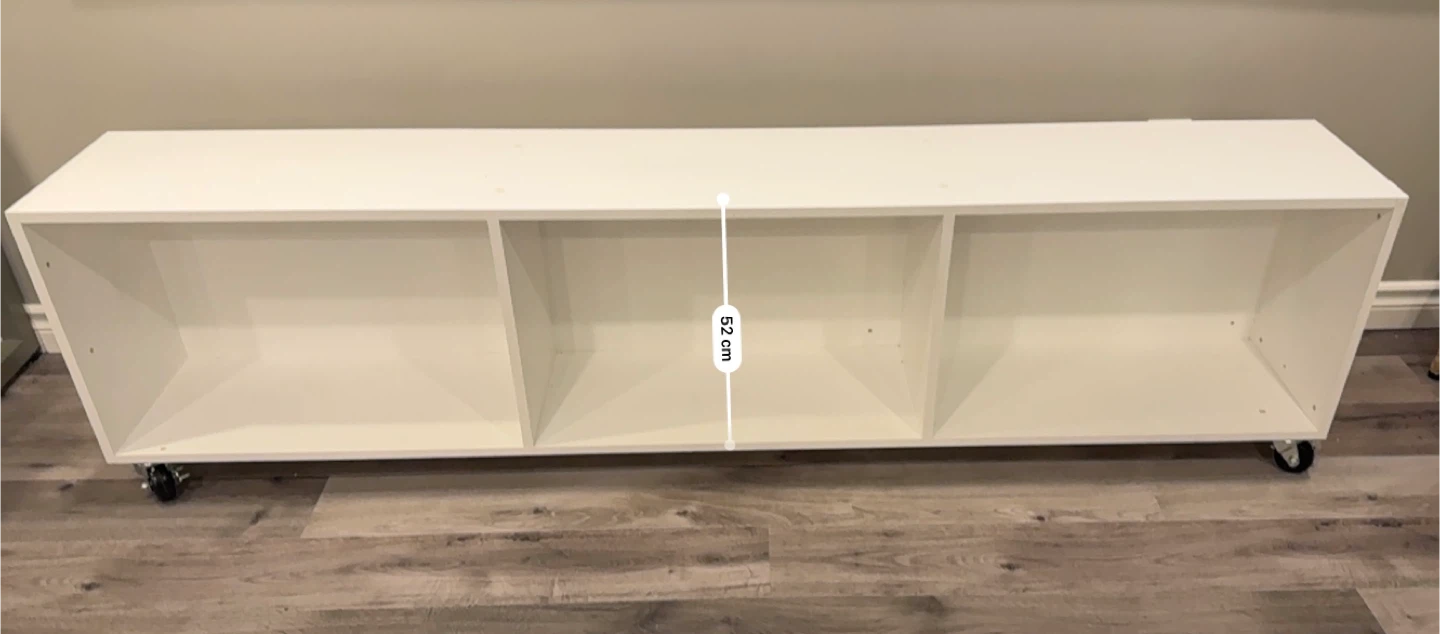 White 3-Cube Storage Shelf with Wheels - photo 4