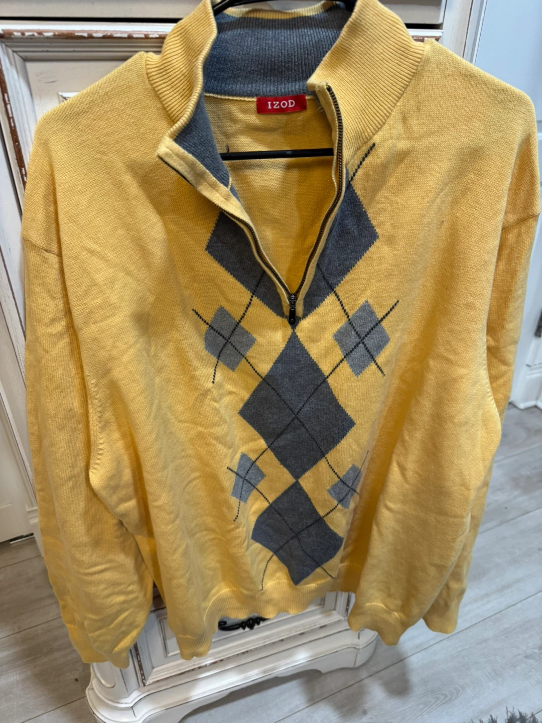 IZOD Yellow Argyle Quarter-Zip Pullover Sweater - photo 4