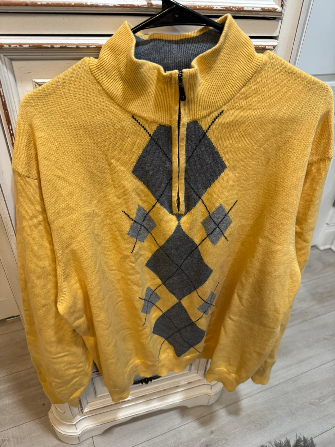 IZOD Yellow Argyle Quarter-Zip Pullover Sweater - photo 5