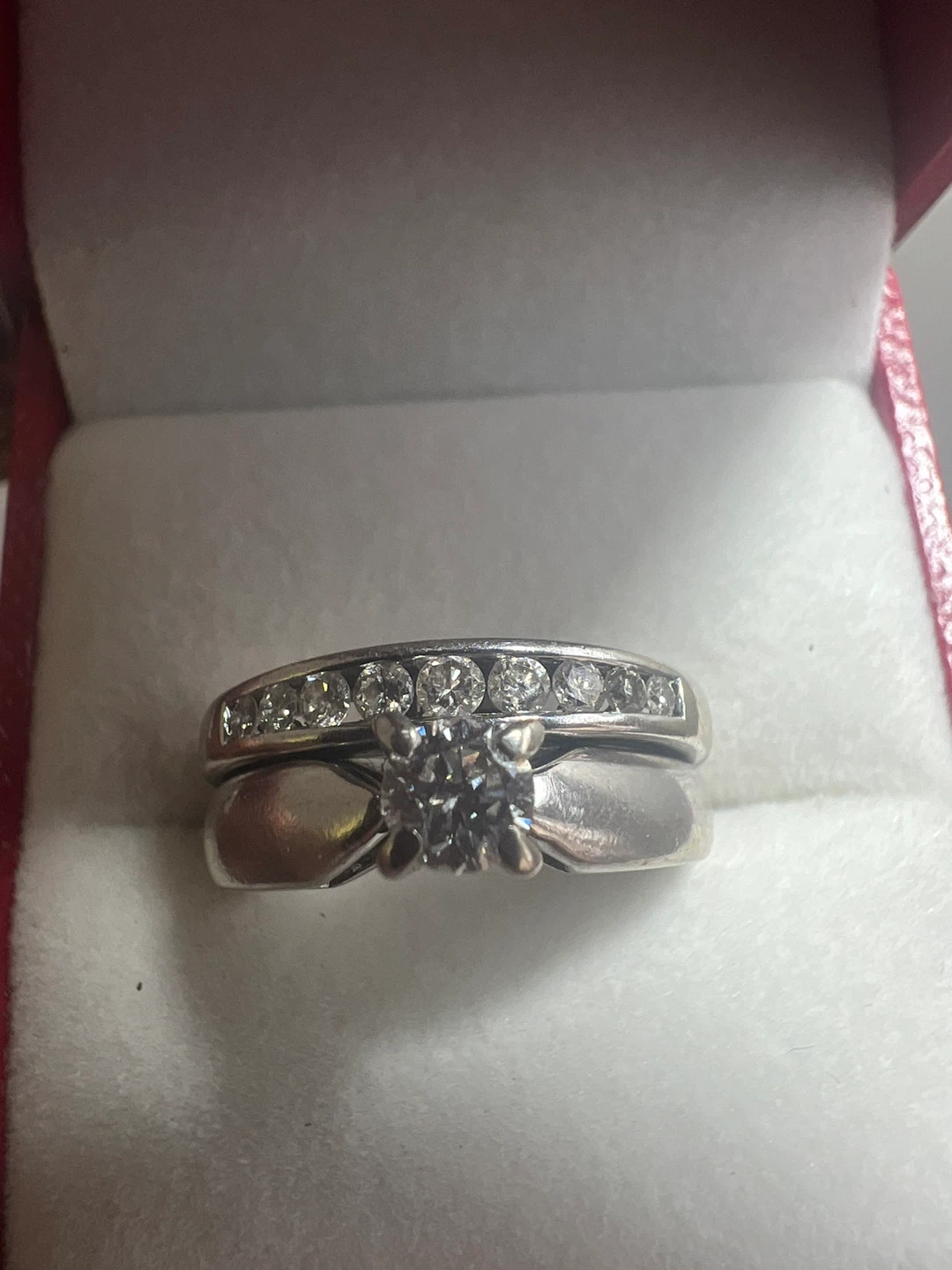 14K White Gold Diamond Wedding Ring Set - photo 2