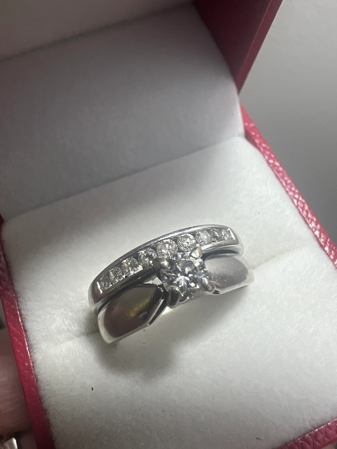 14K White Gold Diamond Wedding Ring Set - photo 3