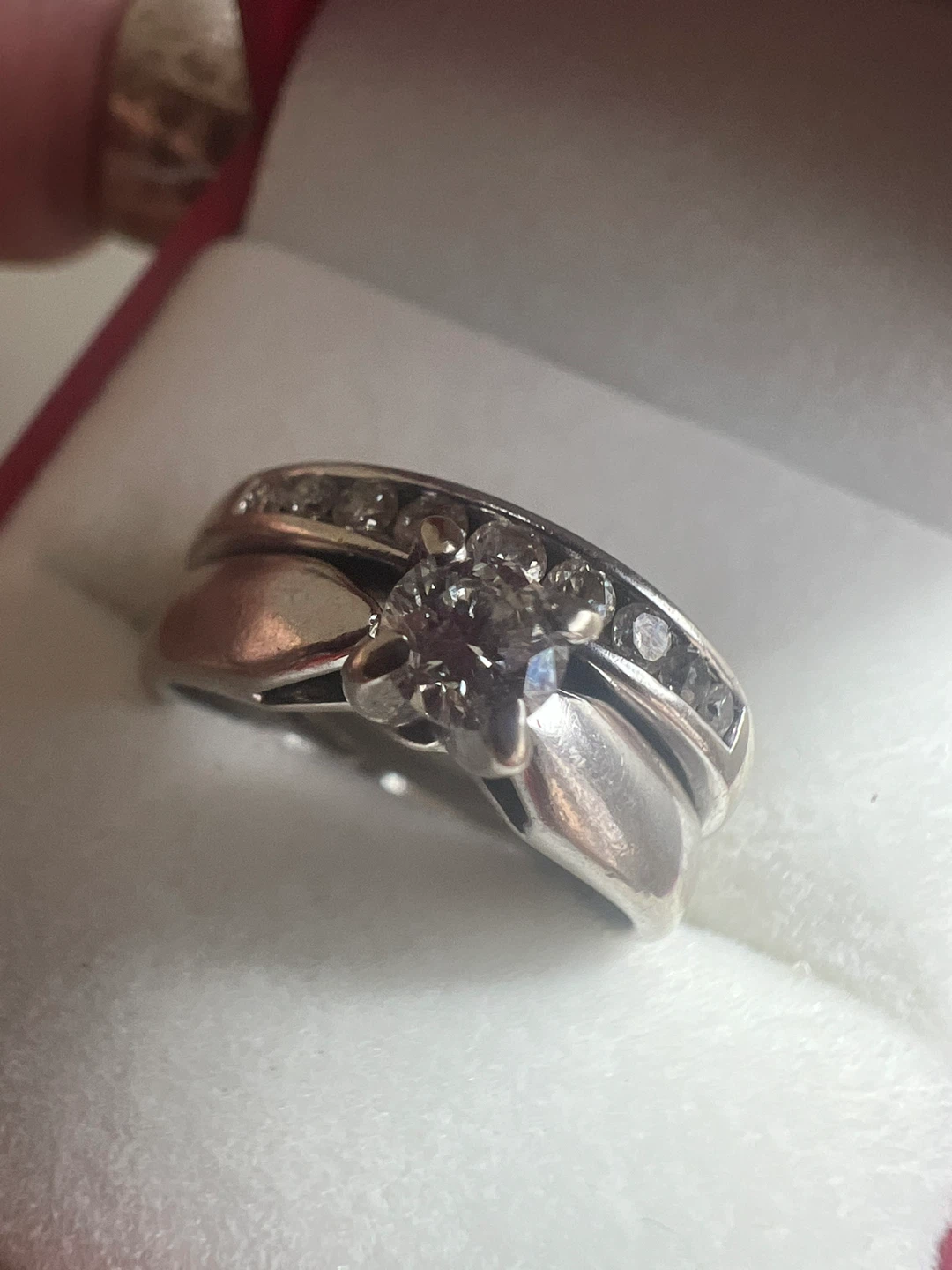 14K White Gold Diamond Wedding Ring Set