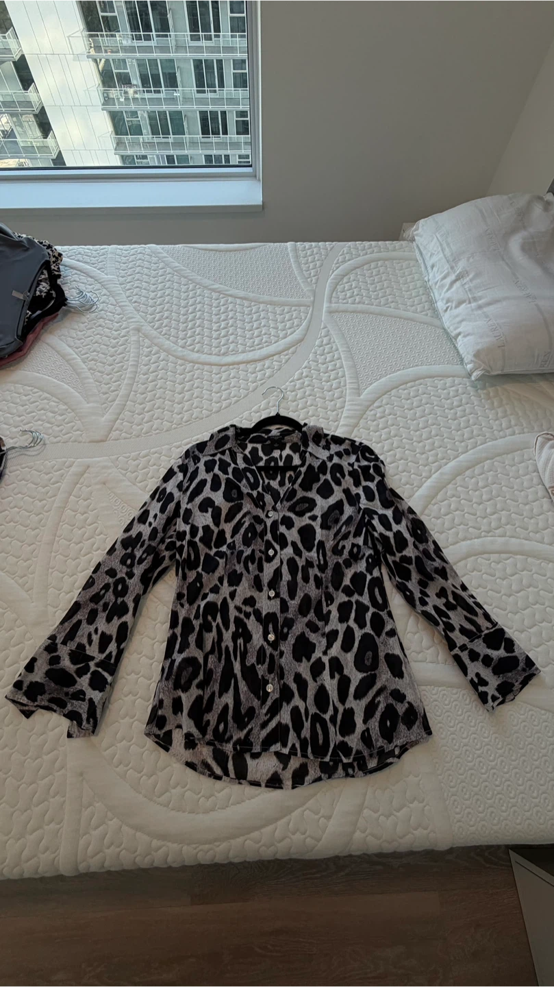 Leopard Print Button-Up Shirt