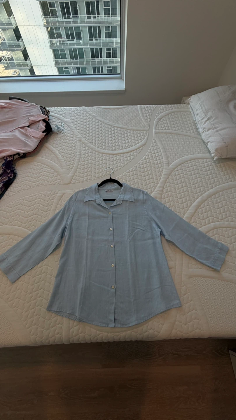 Light Blue Collared Button-Up Shirt