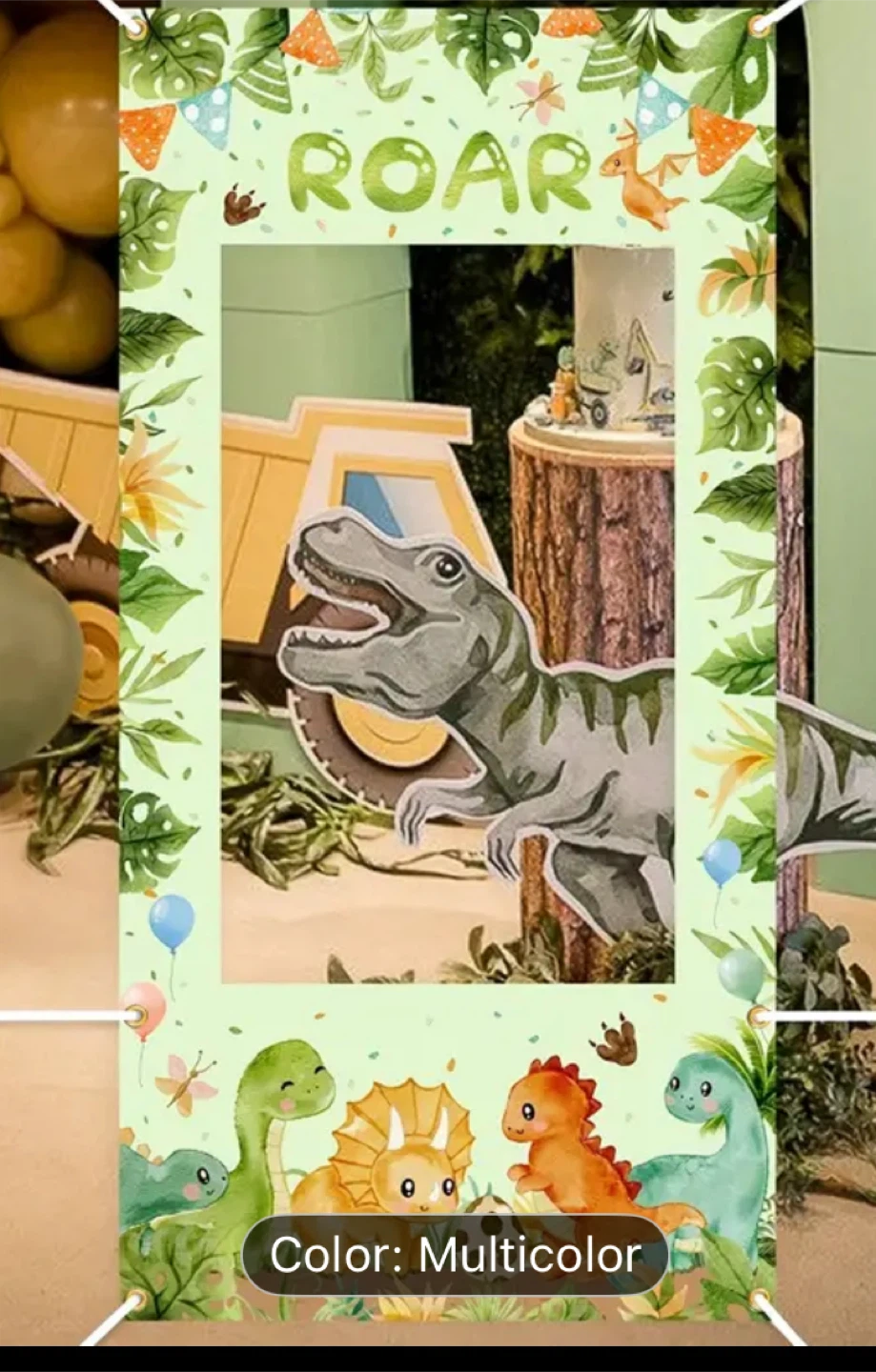 Dinosaur Photo Booth Prop Frame and Bean Bag Toss Game - photo 4