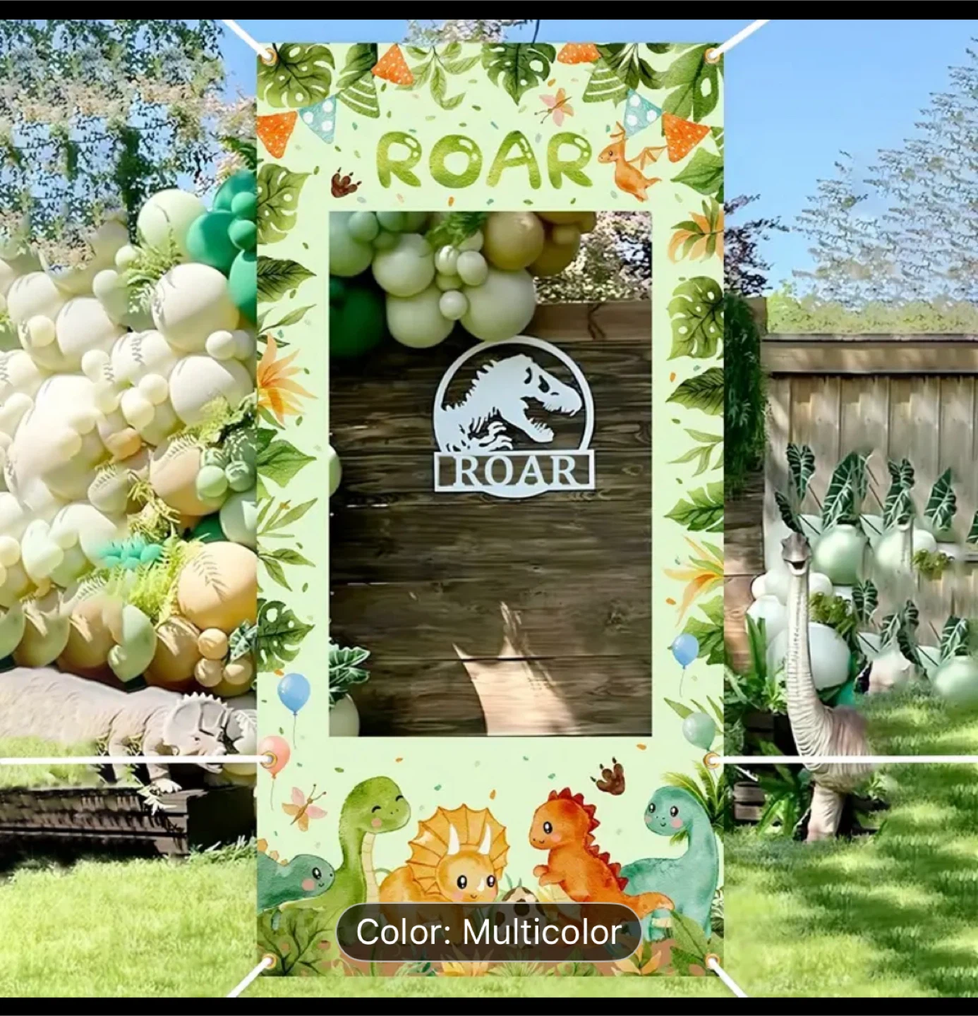 Dinosaur Photo Booth Prop Frame and Bean Bag Toss Game