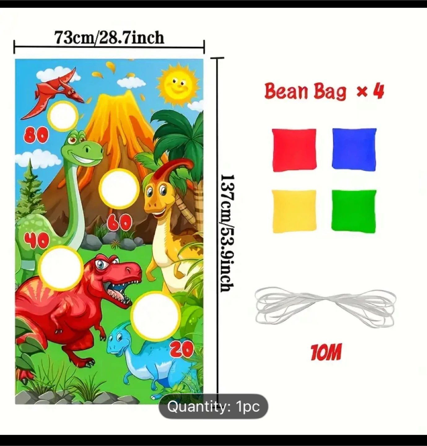 Dinosaur Photo Booth Prop Frame and Bean Bag Toss Game - photo 3