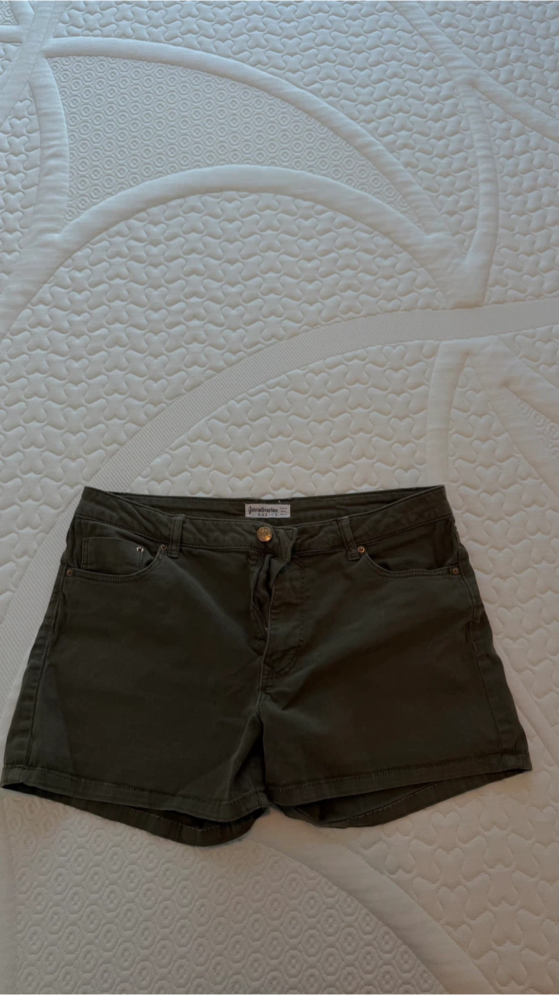 Stradivarius Olive Green Casual Shorts