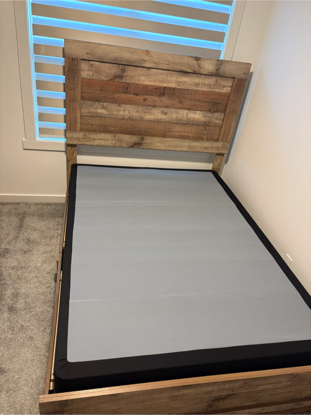 Rustic Wood Bed Frame with Headboard - photo 3