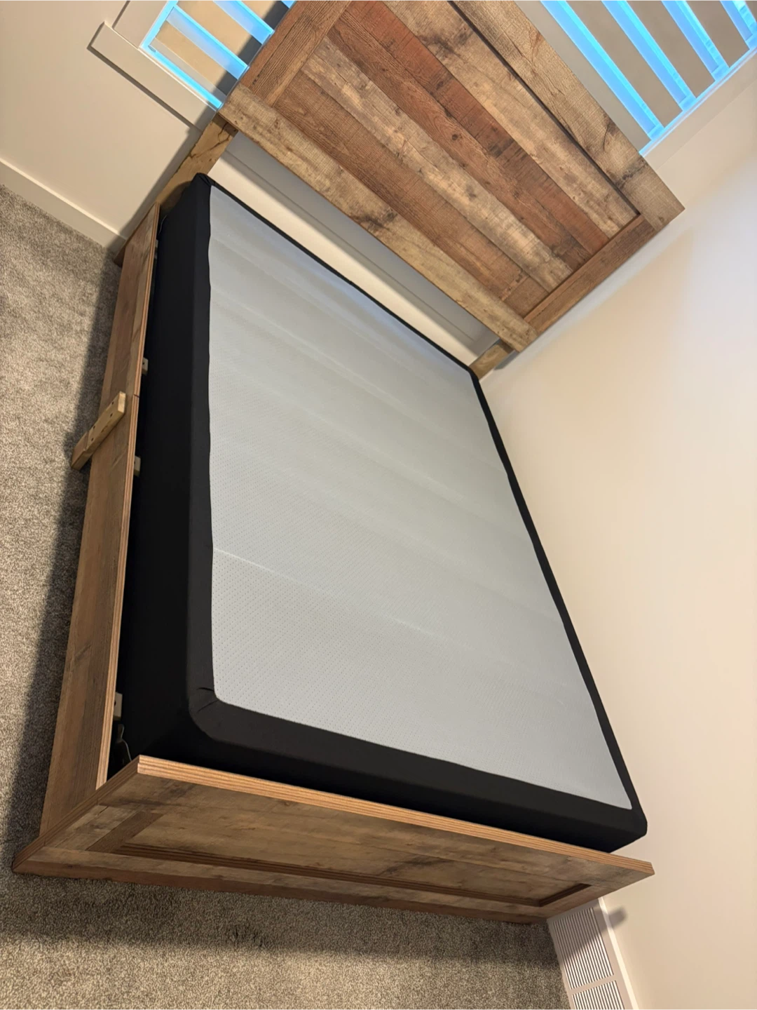 Rustic Wood Bed Frame with Headboard - photo 2