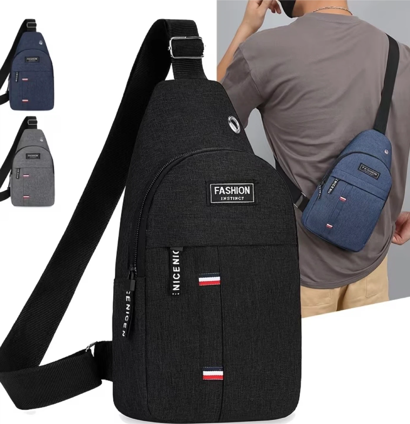 New ! Men Sling Bag ( black)