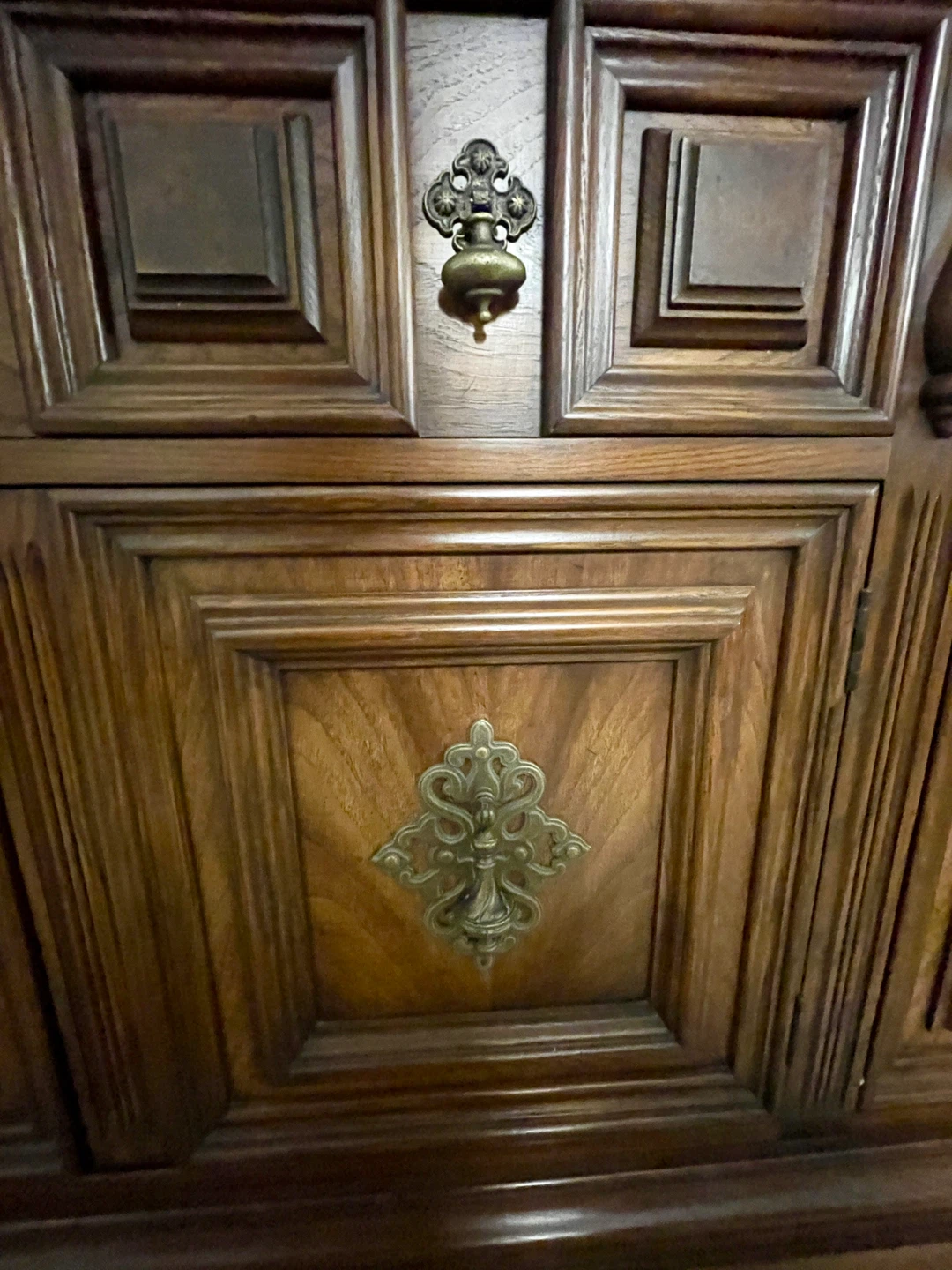 Vintage Wooden China Cabinet with Glass Doors - photo 4
