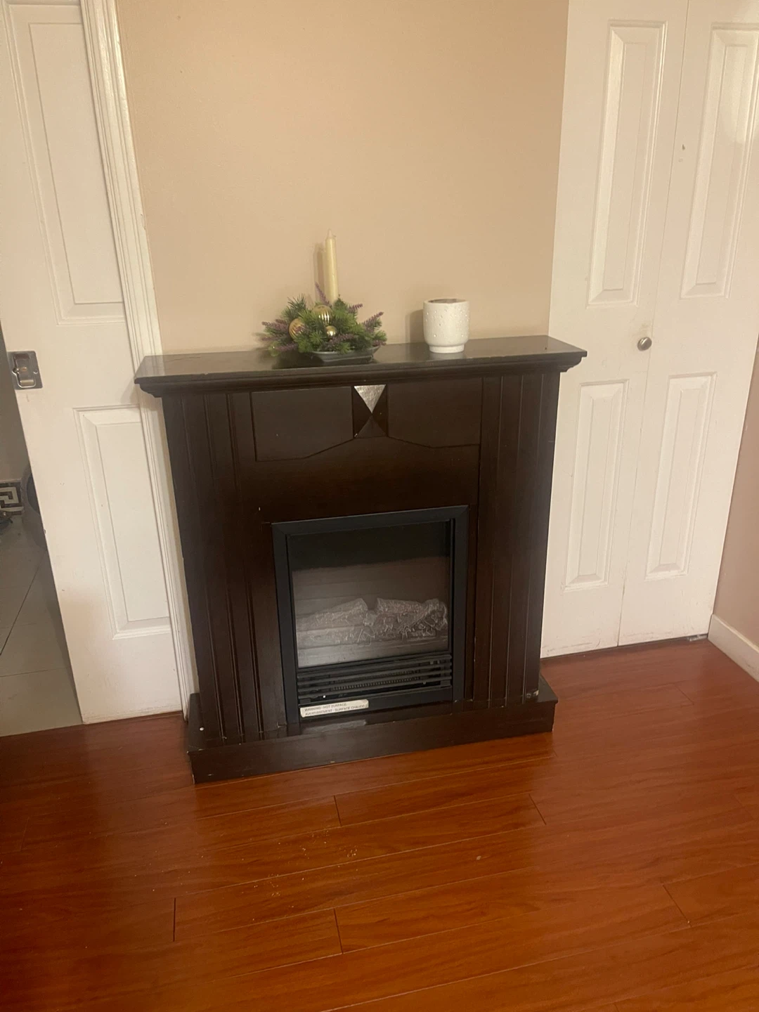 Dark Wood Electric Fireplace