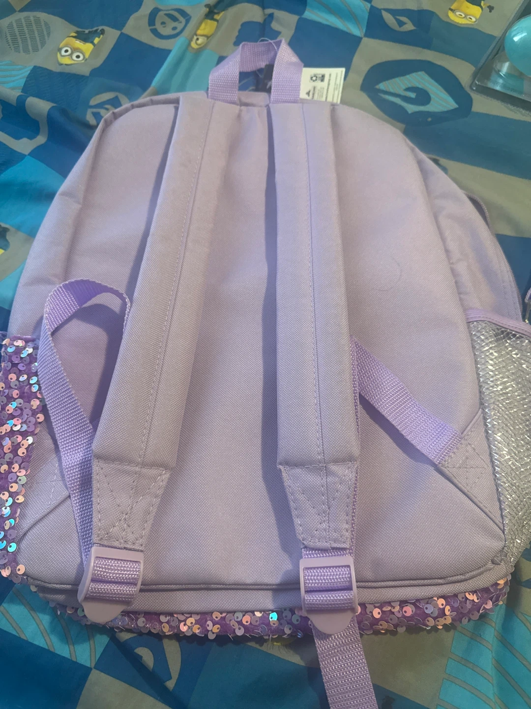 Purple Sequin Cat Face Backpack - photo 2