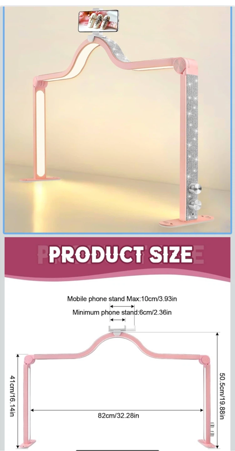 Pink Foldable LED Desk Lamp with Phone Stand - photo 3