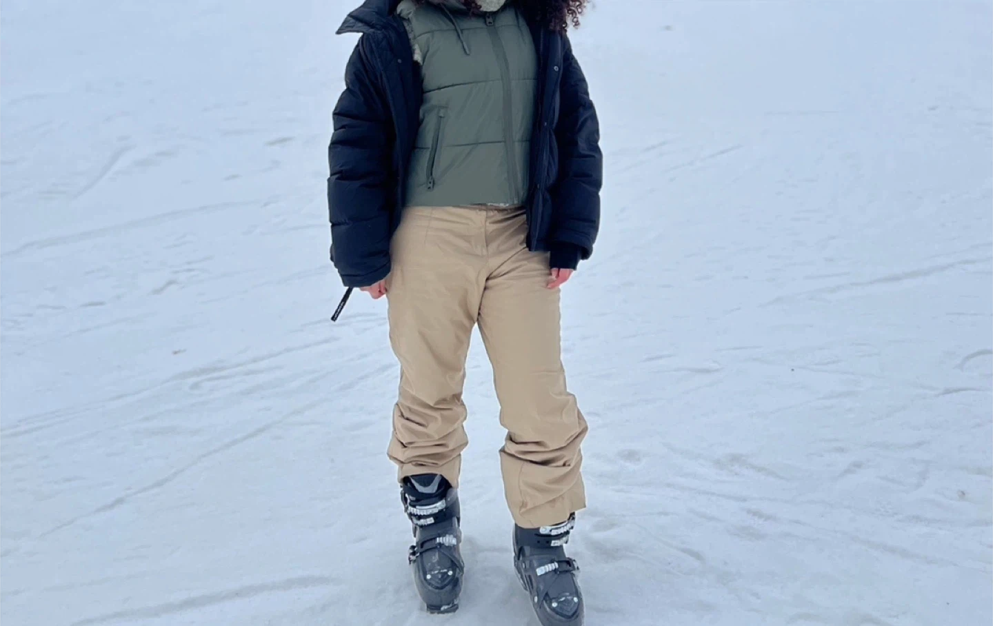 Zara Khaki Sleeveless Puffer Vest