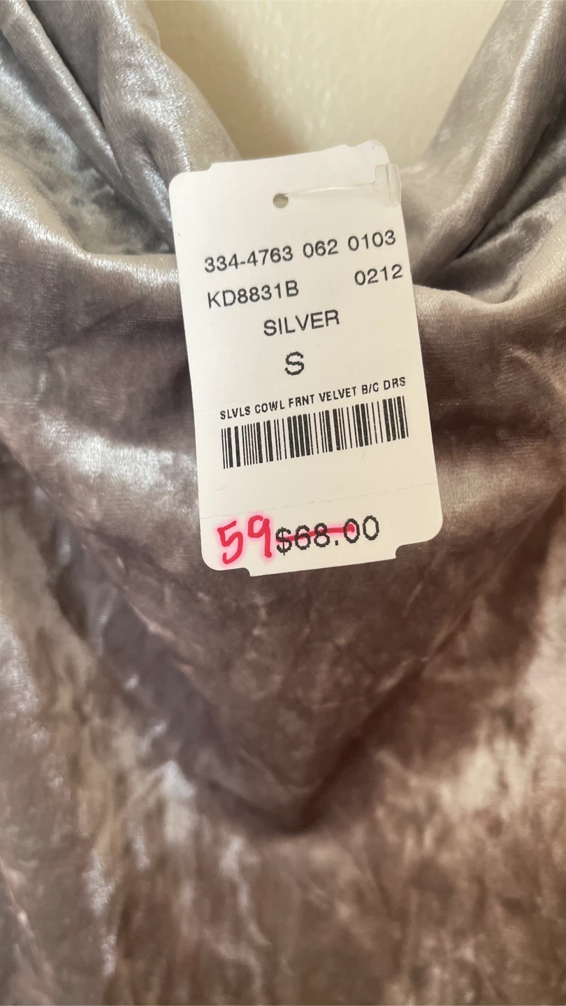 Silver Velvet Slip Dress - photo 4