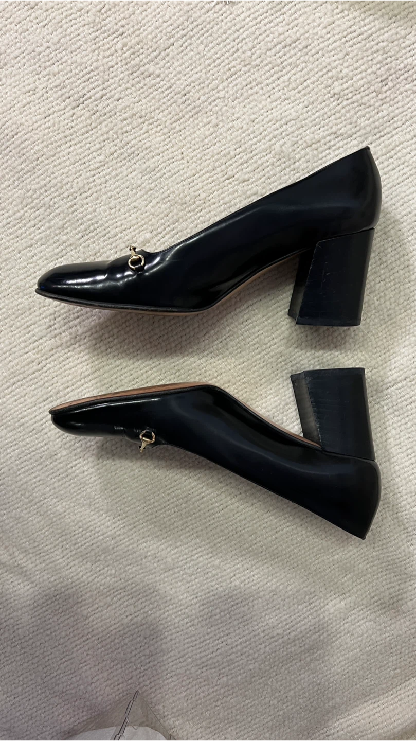 Gucci Black Leather Horsebit Block Heels - photo 2