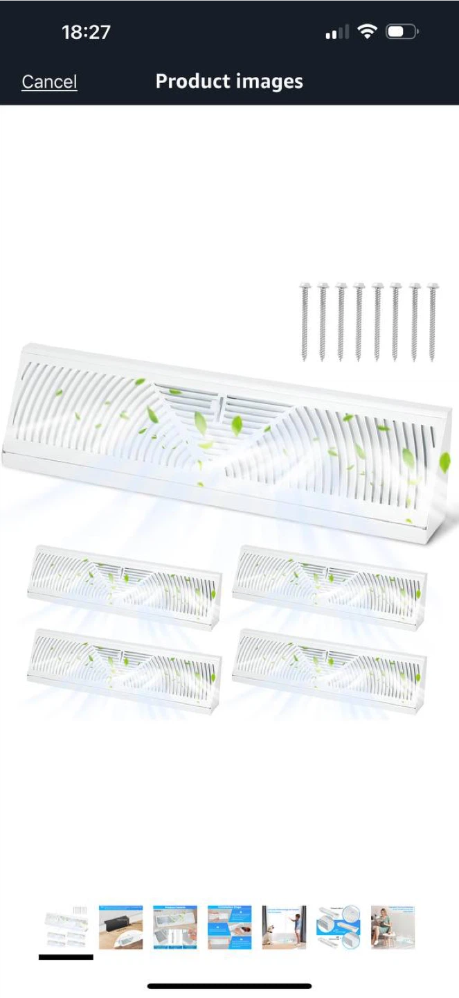 Aremae 15” Baseboard Vent Covers – 4 PCS Set (Wh - photo 2