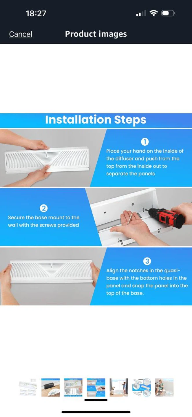 Aremae 15” Baseboard Vent Covers – 4 PCS Set (Wh - photo 5
