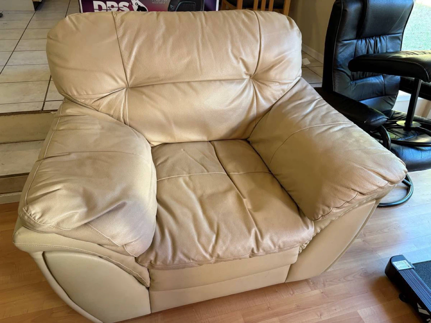 Tan Faux Leather Armchair