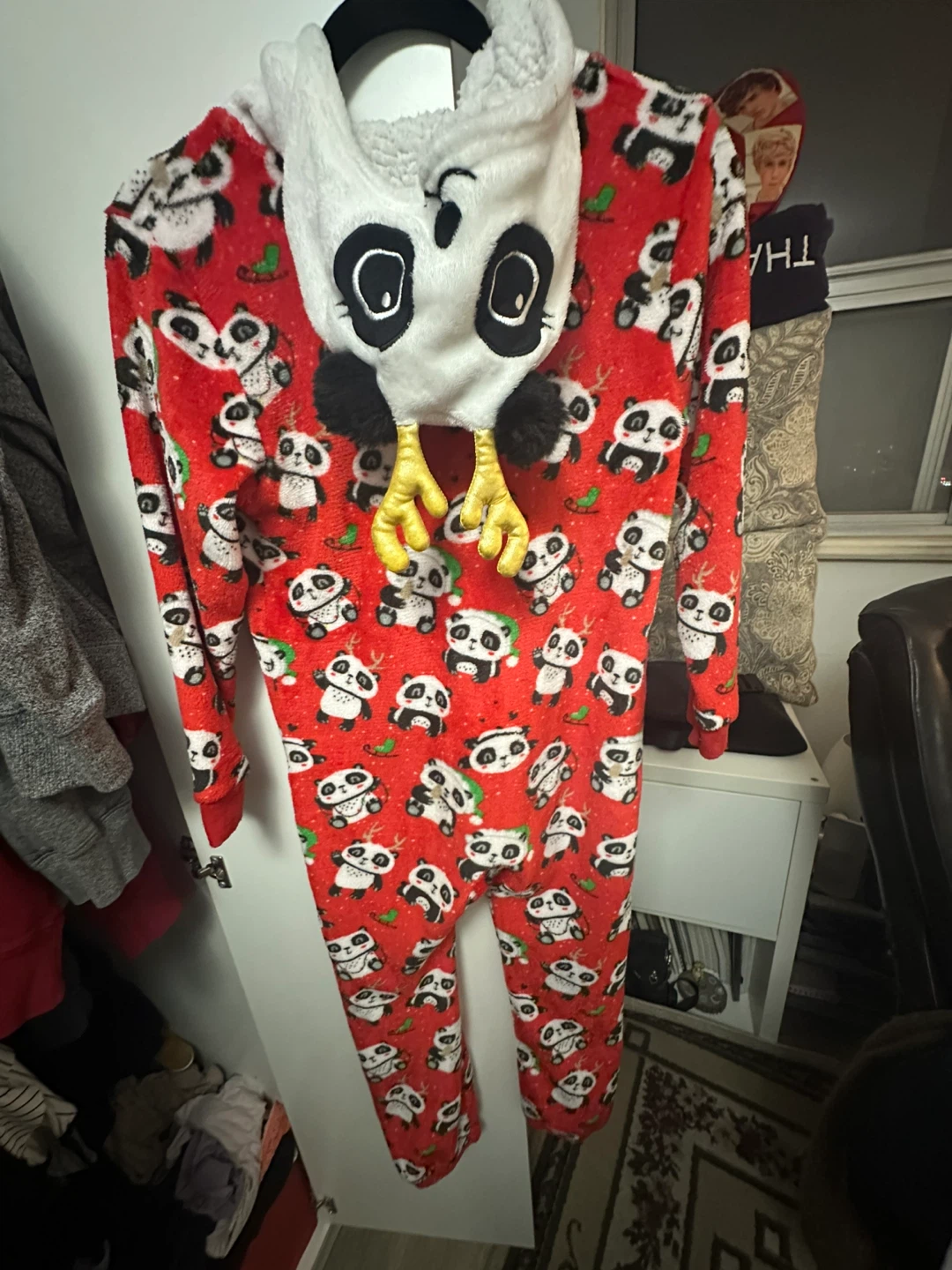 Kensie Girl Panda Fleece Pajama Sleepsuit Size 8/10 - photo 2