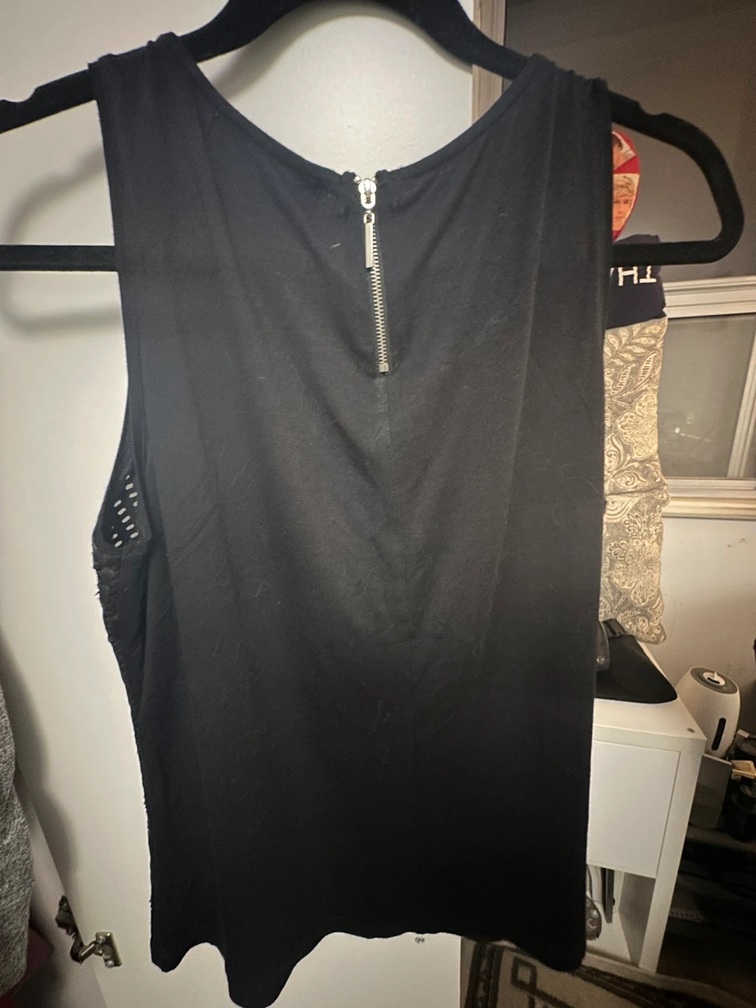 Red Coral Collections Black Perforated Tank Top Size L - photo 2