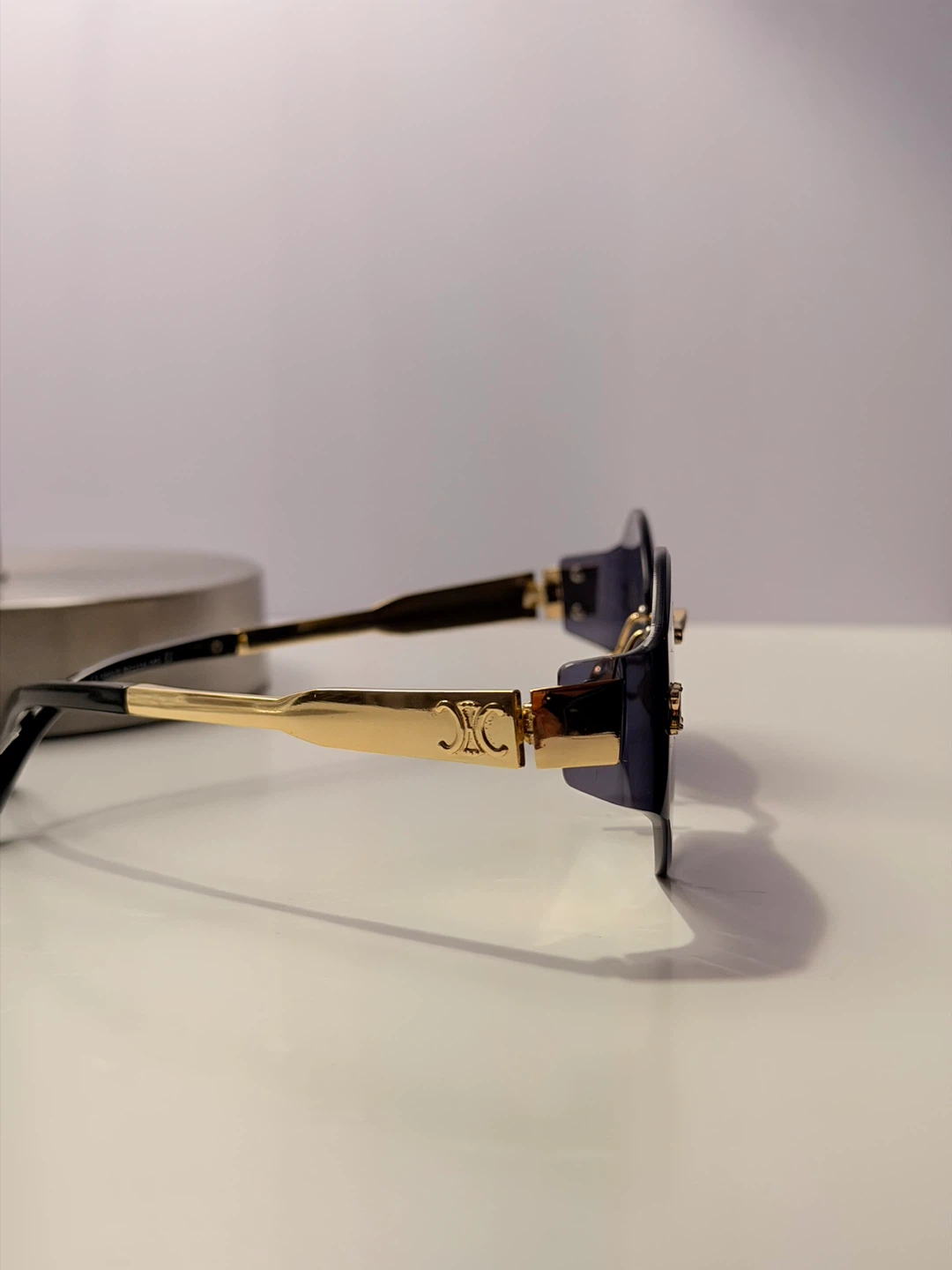 Celine Rimless Diamond Shape Sunglasses Gold/Black - photo 3