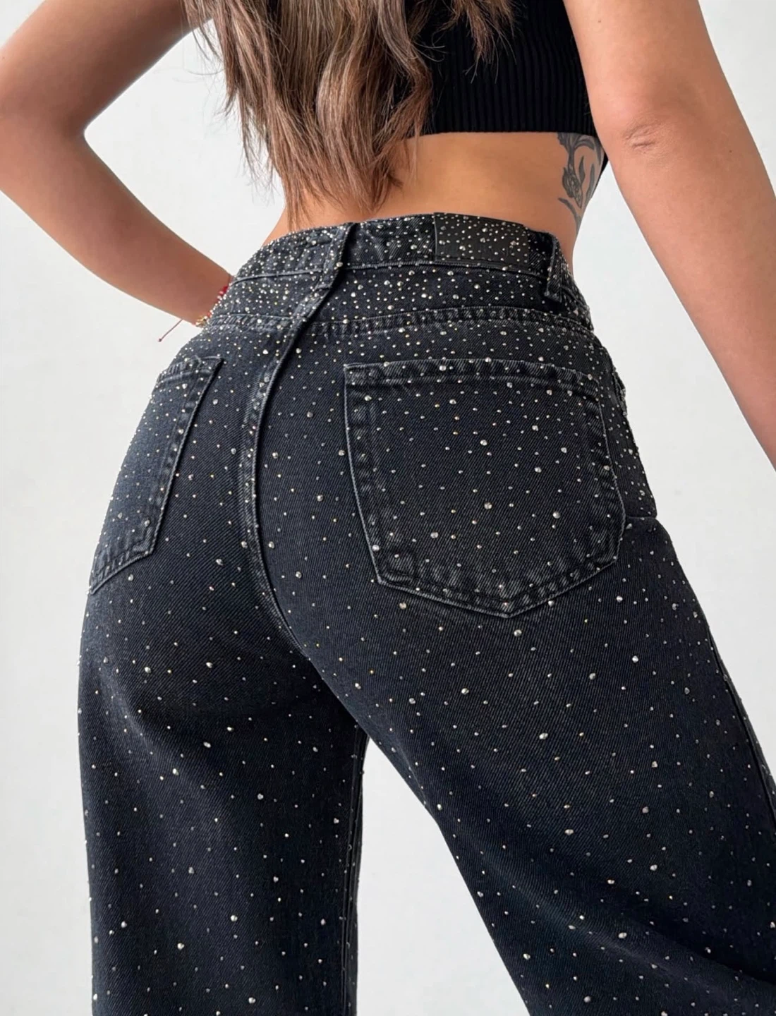 Sparkle Embellished Dark Wash Denim Jeans - photo 2